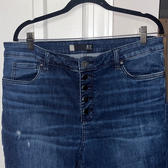 Kut From The Kloth Mia high rise distressed blue skinny jeans Size 16 - Picture 2 of 9